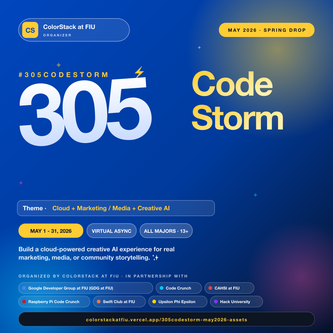 305 CodeStorm May 2026 - 1 by 1 marketing flyer